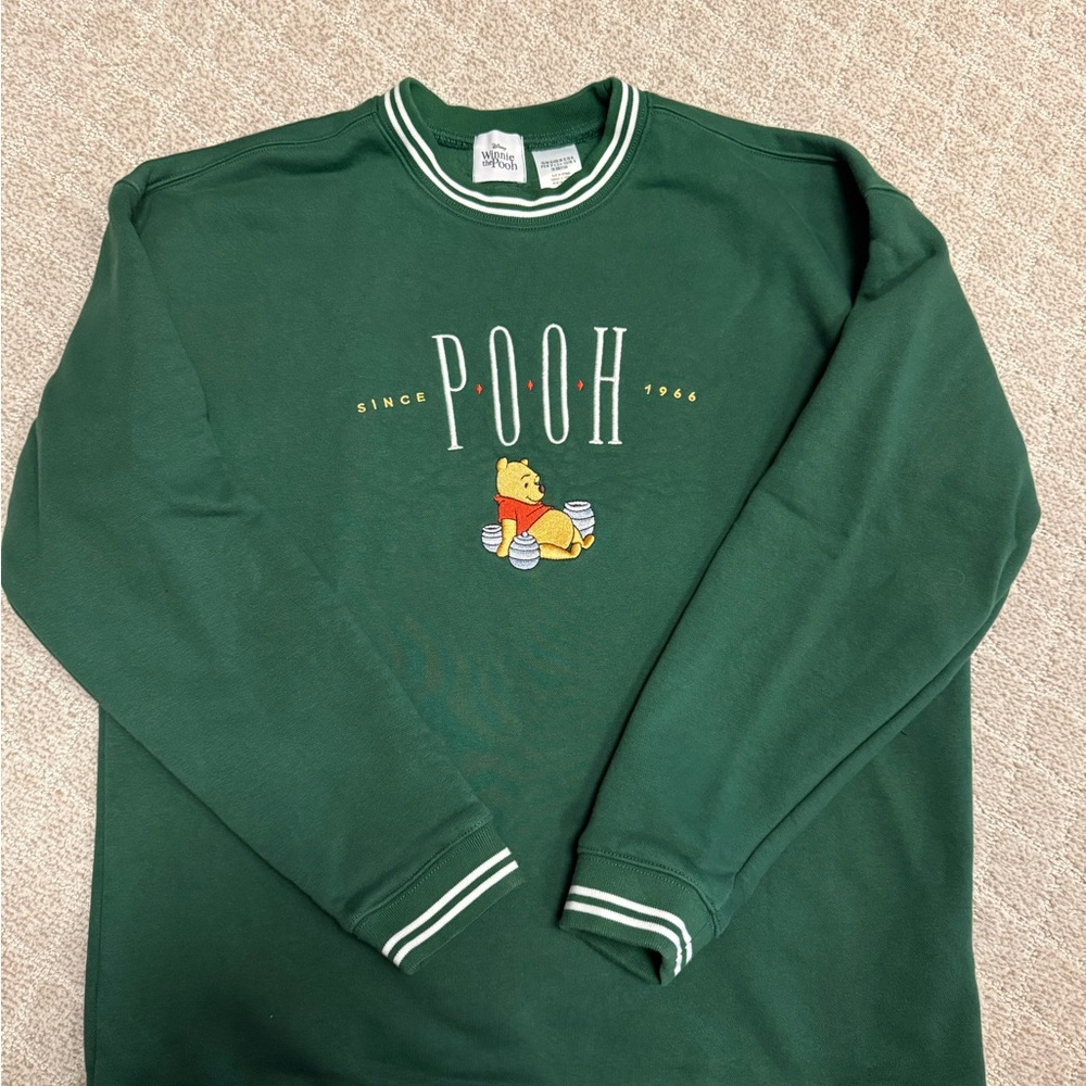 Disney Men's Green Pooh Crewneck Sweater